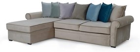 Γωνιακός καναπές κρεβάτι Verdi με αποθηκευτικό χώρο, μπεζ 286x74/90x180cm Αναστρέψιμος – DIS-TED-0011