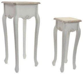 Βοηθητικό Τραπέζι DKD Home Decor Versalles Έλατο Ξύλο Λευκό 35 x 35 x 80 cm
