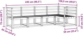 vidaXL Σειρά Καναπέ Εξωτερικού 5 τμχ. 5-θέσια Λευκό