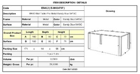 BRIO SLAT ΤΡΑΠΕΖΙ-PRO ΚΗΠΟΥ - ΒΕΡΑΝΤΑΣ, ΜΕΤΑΛΛΟ ΒΑΦΗ SANDY BLUE 5415C