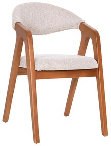 DINING ARMCHAIR ENOR  BEECH WOOD IN NATURAL-FABRIC BEIGE 53x59x81Hcm.