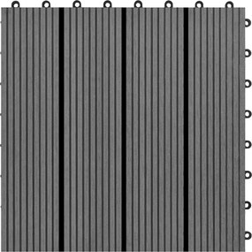 vidaXL Πλάκα Κατασκευής 11 pcs Γκρι 30 x 30 cm WPC