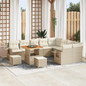 vidaXL Σετ Καναπέ Κήπου 12 pcs Μπεζ συνθετικό ρατάν