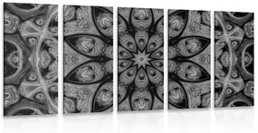 Εικόνα 5 μερών υπνωτικό Mandala σε ασπρόμαυρο