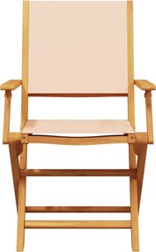 vidaXL Σετ Τραπεζαρίας Κήπου 7 τεμ. Μπεζ Ύφασμα/Μασίφ Πεύκου