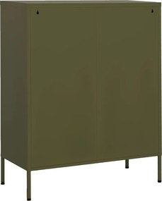 vidaXL Ντουλάπι Αποθήκευσης Πράσινο Λαδί 80x35x101,5 εκ. από Ατσάλι
