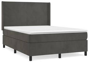 ΚΡΕΒΑΤΙ BOXSPRING ΜΕ ΣΤΡΩΜΑ ΣΚΟΥΡΟ ΓΚΡΙ 140X190 ΕΚ. ΒΕΛΟΥΔΙΝΟ 3132556