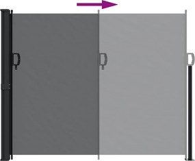 vidaXL Σκίαστρο Πλαϊνό Συρόμενο Μαύρο 160 x 600 εκ.