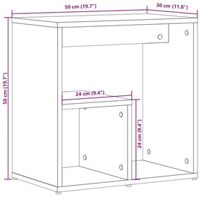 Τραπέζια Βοηθητικά 2 τεμ Sonoma Δρυς 50x30x50 εκ. Επεξ. Ξύλο - Καφέ