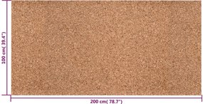 vidaXL Ρολό Φελλού Καφέ 100 x 200 x 0,5 cm Φελλός