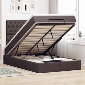 VidaXL Ottoman Κρεβάτι με Στρώμα Σκούρο Καφέ 120x200cm Ύφασμα