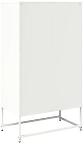 Highboard Λευκό 68x39x123 cm Ατσάλι - Λευκό