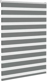 vidaXL Ζέβρα τυφλή Σκούρο Γκρι Πλάτος υφάσματος 90,9 εκ. Πολυεστέρας