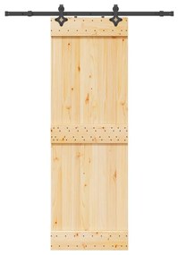 Συρόμενη Μεσόπορτα με Μηχανισμό 70 x 210 εκ. Μασίφ Ξύλο Πεύκου