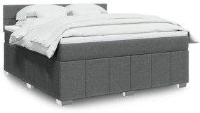 Κρεβάτι Boxspring με Στρώμα Σκούρο Γκρι 180x200 εκ Υφασμάτιν