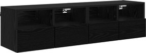 vidaXL Βάσεις τηλεόρασης 2 pcs Μαύρη Οξυά Επεξεργασμένο Ξύλο
