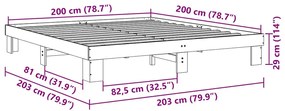 ΠΛΑΙΣΙΟ ΚΡΕΒΑΤΙΟΥ ΧΩΡΙΣ ΣΤΡΩΜΑ 200X200 CM ΜΑΣΙΦ ΞΥΛΟ ΔΡΥΣ 3324133