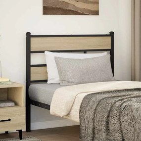 vidaXL Ανταλλακτικό κεφαλάρι Sonoma Δρυς 90 εκ. Σιδερένιο/Επεξεργασμένο Ξύλο
