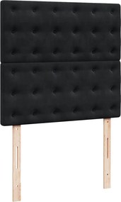 vidaXL Κρεβάτι Boxspring με Στρώμα Μαύρο 90x200 εκ. Βελούδινο