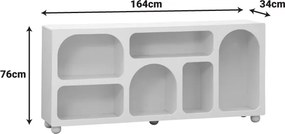 Μπουφές Emersi pakoworld με ράφια mdf σε λευκή απόχρωση 164x34x76εκ