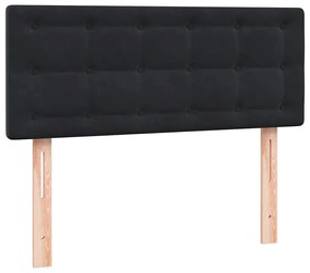 vidaXL Κρεβάτι Boxspring με Στρώμα Μαύρο 1120x210 εκ. Βελούδινο