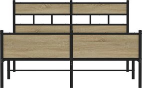 vidaXL Πλαίσιο Κρεβατιού Χωρ. Στρώμα Sonoma Δρυς 137x190 εκ Επεξ. Ξύλο