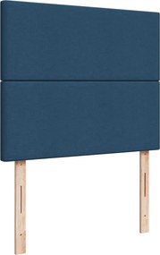 vidaXL Κρεβάτι Boxspring με Στρώμα Μπλε 120x190 εκ. Υφασμάτινο