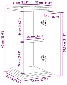 Βάση Οθόνης με Αποθ. Λευκή 31x30x60 εκ. Επεξεργασμένο Ξύλο - Λευκό