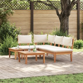 vidaXL Σετ Παγκάκι Κήπου 4 pcs Καφέ και Κρέμα 2 θέσεων Μέγεθος: Μεσαίο