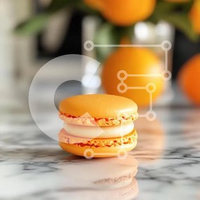Intra Συλλεκτικό Ξύλινο Παζλ Plywood  4mm - Πορτοκαλί Macaron σε μαρμάρινη επιφάνεια Σε Ξύλινο Κουτί - Διαστάσεις: 10x10 cm – 25 κομμάτια