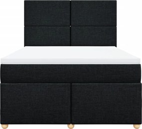 vidaXL Κρεβάτι Boxspring με Στρώμα Μαύρο 140x190 εκ. Υφασμάτινο