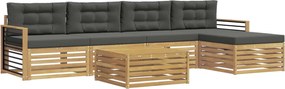 vidaXL Σειρά Καναπέ Εξωτερικού 7 pcs Άσπρο και Ανθρακί Πολυεστέρας