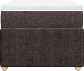 vidaXL Κρεβάτι Boxspring με Στρώμα Σκούρο Καφέ 90x200 εκ. Υφασμάτινο
