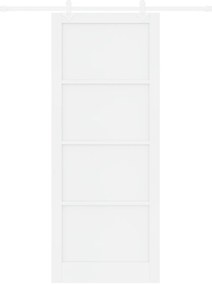 vidaXL Συρόμενη Πόρτα  με Σετ Υλικών Λευκή 93x232 εκ. Συμπαγές Ξύλο Πεύκο