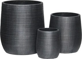 FLOWER POT-16 Set 3 τεμαχίων, Cement Απόχρωση Anthracite   1τμχ