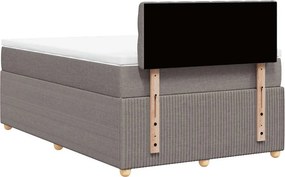vidaXL Κρεβάτι Boxspring με Στρώμα Taupe 120x190 εκ. Υφασμάτινο