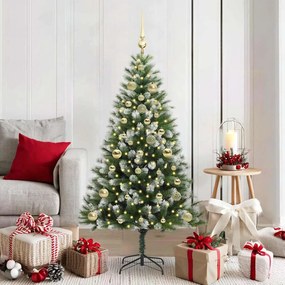 vidaXL Τεχνητό Δέντρο Χριστουγέννων με μέρη που αναδιπλώνονται και χιονάκι