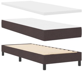 vidaXL Κρεβάτι Σπάλας με Στρώμα Σκοτεινό Καφέ 80x200 cm Υφασμάτινο