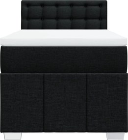 vidaXL Κρεβάτι Boxspring με Στρώμα Μαύρο 100 x 200 εκ. Υφασμάτινο