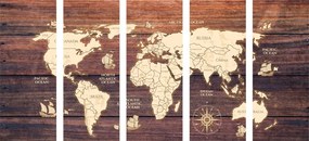 Χάρτης εικόνας 5 μερών σε ξύλο