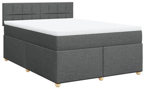 ΚΡΕΒΑΤΙ BOXSPRING ΜΕ ΣΤΡΩΜΑ ΣΚΟΥΡΟ ΓΚΡΙ 140X200 ΕΚ ΥΦΑΣΜΑΤΙΝΟ 3286704