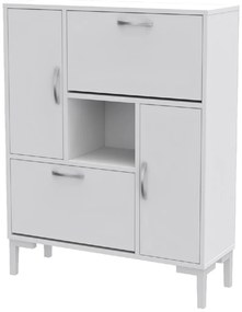 ΠΑΠΟΥΤΣΟΘΗΚΗ MEDY HM18187.03 ΜΕΛΑΜΙΝΗ ΣΕ ΛΕΥΚΟ-ΛΕΥΚΑ ΠΟΔΙΑ 86,5x30x109Υεκ