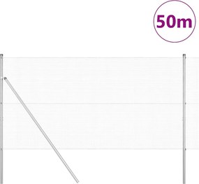 vidaXL Στύλος Περιφράξεων Ασημί 50 x 1 μ (12 x 12 χιλ. πλέγμα) Ατσάλι