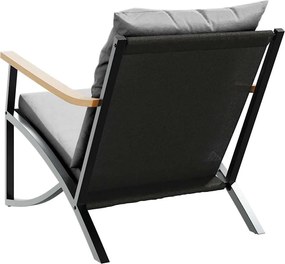 vidaXL Καρέκλες Κήπου 2 τεμ. Μαύρες με Μαξιλάρια