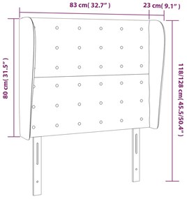 Κεφαλάρι με Πτερύγια Μαύρο 83x23x118/128 εκ. Συνθετικό Δέρμα 3118028