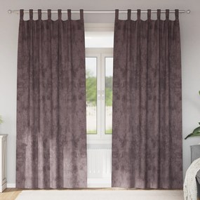 vidaXL κουρτίνες  2 τεμ με θηλιές Καφέ 245x140 εκ.