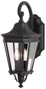 Φανάρι Απλίκα Φωτιστικό Τοίχου 2xE14 Μαύρο IP44 52cm Cotswold Lane FE-COTSLN2-M-BK Elstead Lighting-FE-COTSLN2-M-BK-Μαύρο FE-COTSLN2-M-BK