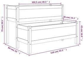 ΖΑΡΝΤΙΝΙΕΡΑ ΓΚΡΙ 110 X 84 X 75 ΕΚ. ΑΠΟ ΜΑΣΙΦ ΞΥΛΟ ΠΕΥΚΟΥ 822264