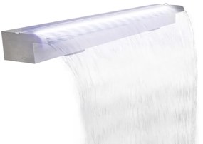 vidaXL Σιντριβάνι Καταρράκτης Πισίνας με LED 110εκ από Ανοξ. Ατσάλι