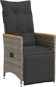 vidaXL Σετ Τραπεζαρίας Κήπου 5 τεμ. Γκρι Συνθ. Ρατάν με Μαξιλάρια